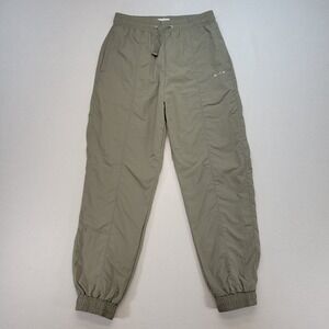 Wilo The Label Pants Womens Small Green Joggers Windbreaker Parachute Athleisure